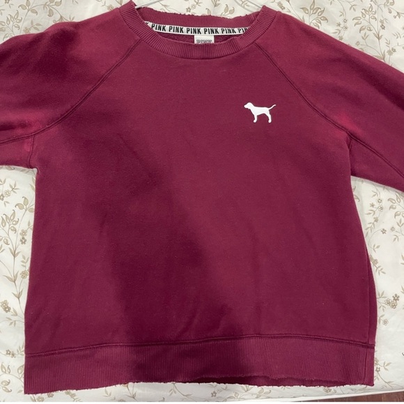 Victoria Secret PINK Burgundy Crewneck - Picture 1 of 6